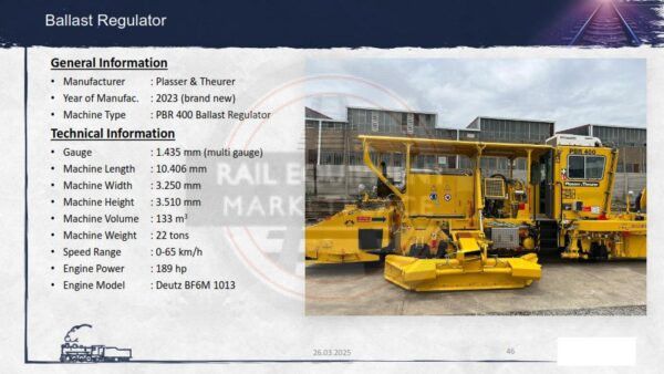 2023 Plasser & Theurer PBR-400 Plasser PBR-400 Ballast Regulator REM_1864-BR